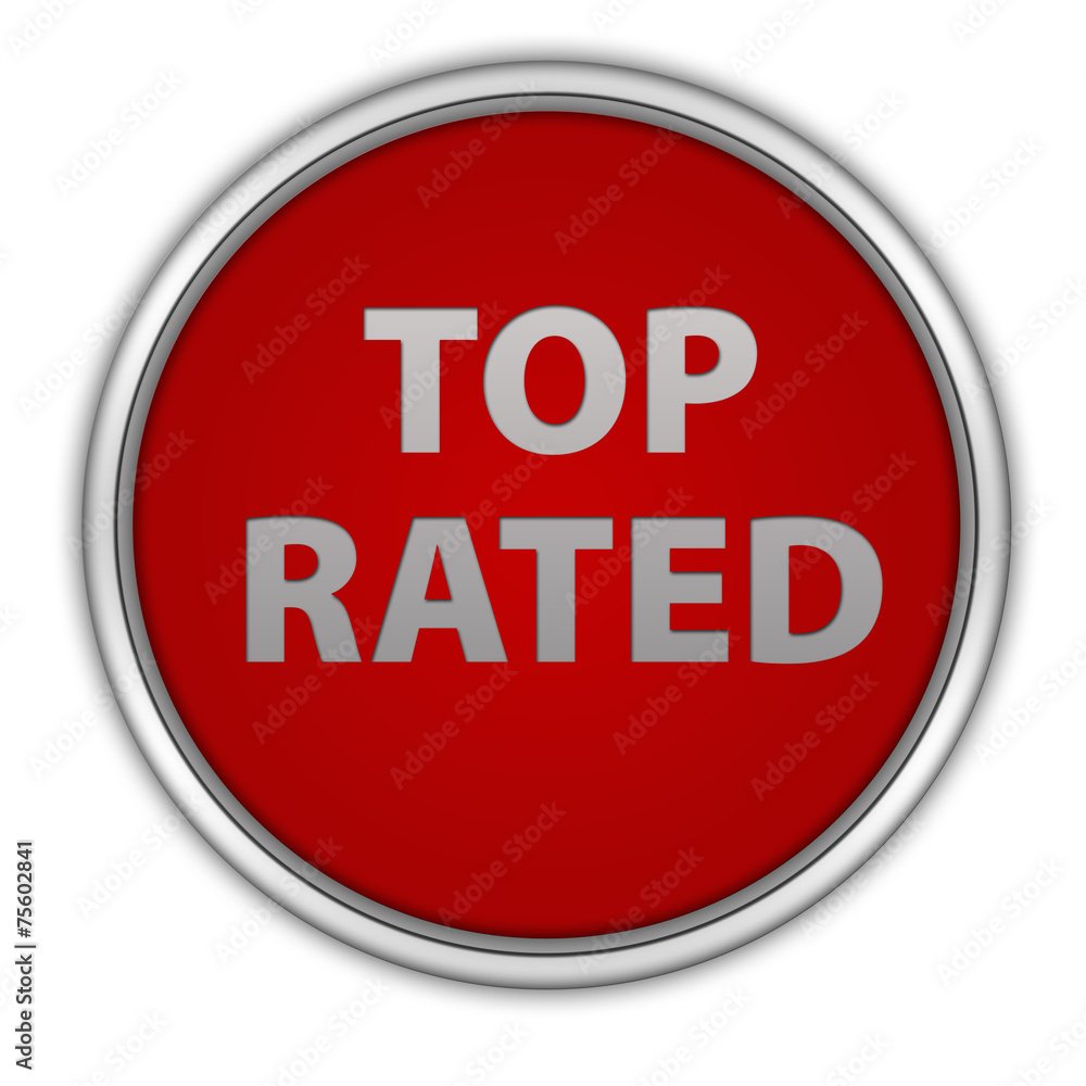 Top rated circular icon on white background Top rated circular icon on white background