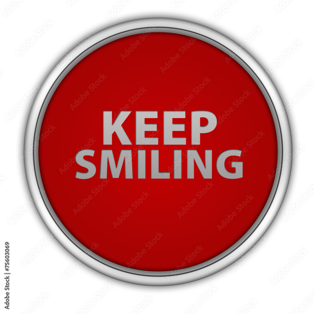 Keep smiling circular icon on white background Keep smiling circular icon on white background