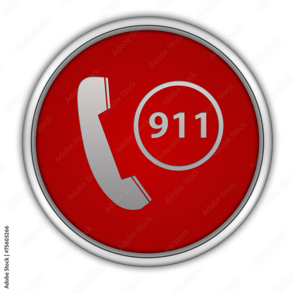Emergency circular icon on white background Emergency circular icon on white background