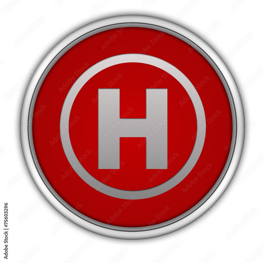 Emergency circular icon on white background Emergency circular icon on white background