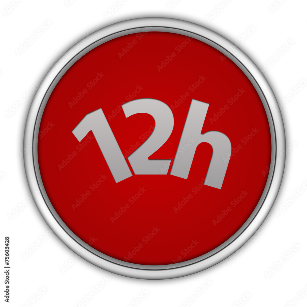 12 hours circular icon on white background 12 hours circular icon on white background