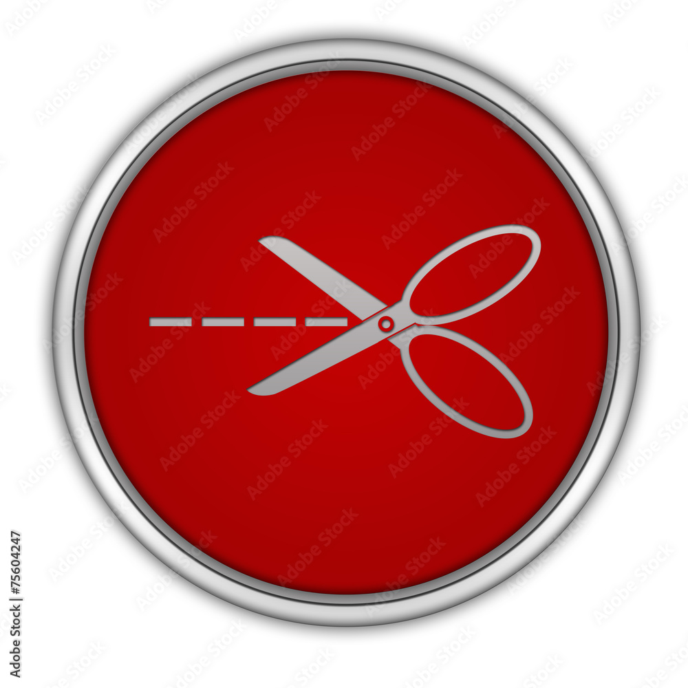 Scissors circular icon on white background