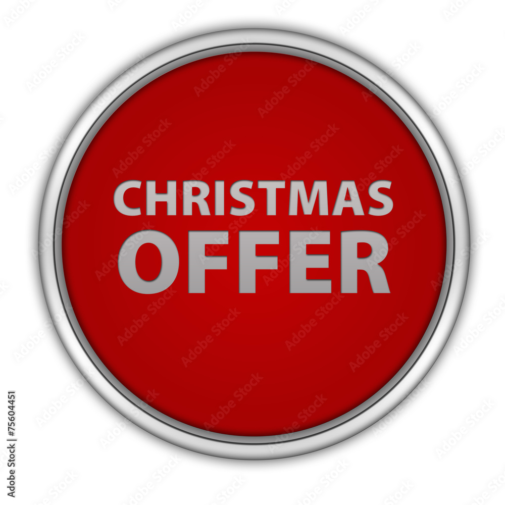 Christmas offer circular icon on white background Christmas offer circular icon on white background