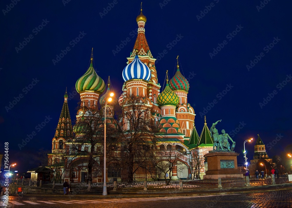 St. Basil's Cathedral night view, Moscow, Russia St. Basil's Cathedral night view, Moscow, Russia