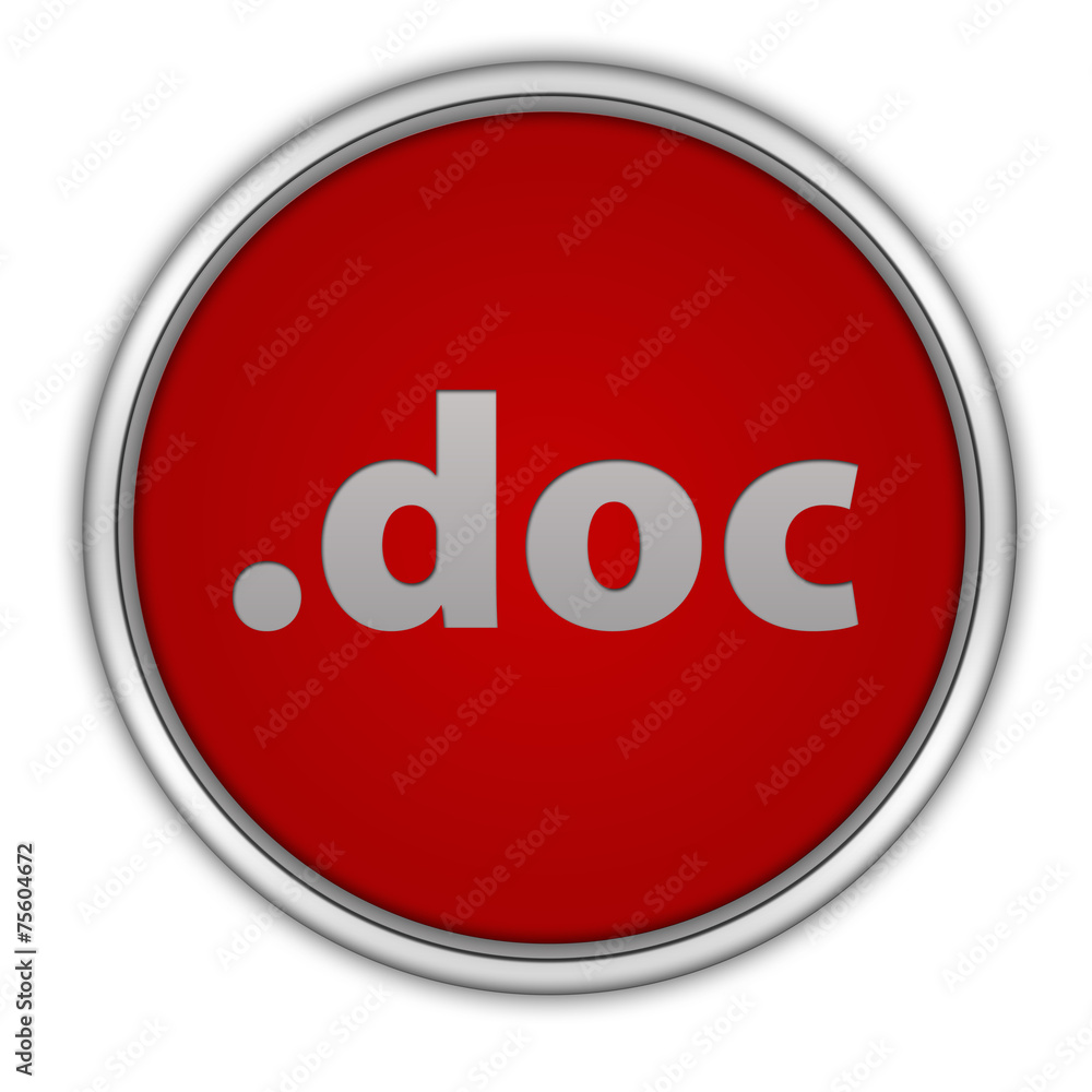 .doc circular icon on white background .doc circular icon on white background