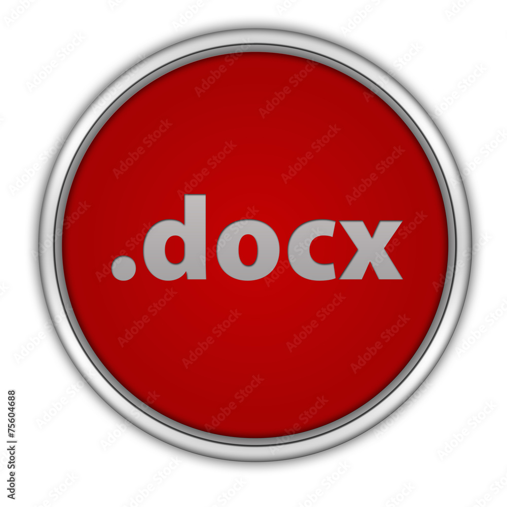 .docx circular icon on white background .docx circular icon on white background