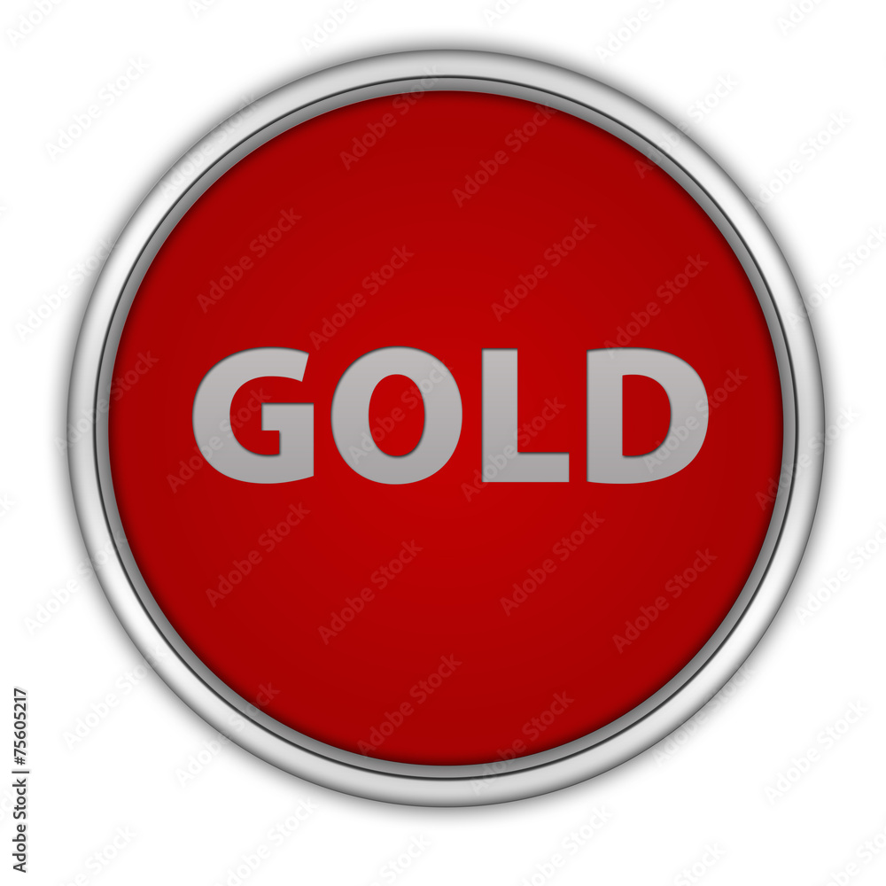 Gold circular icon on white background Gold circular icon on white background