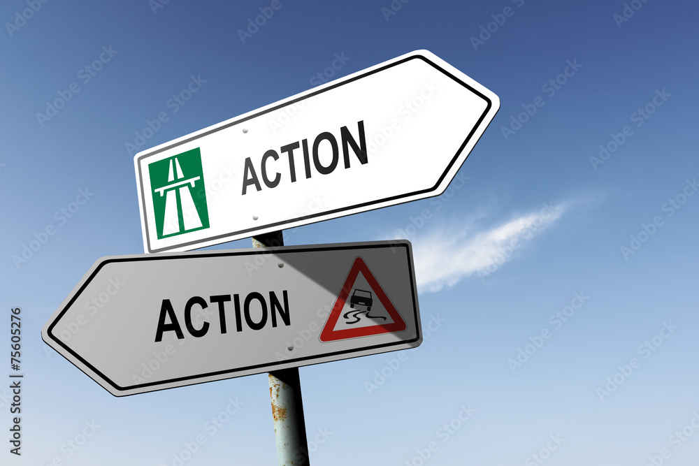 Action directions. Choice for easy way or hard way. Action directions. Choice for easy way or hard way.