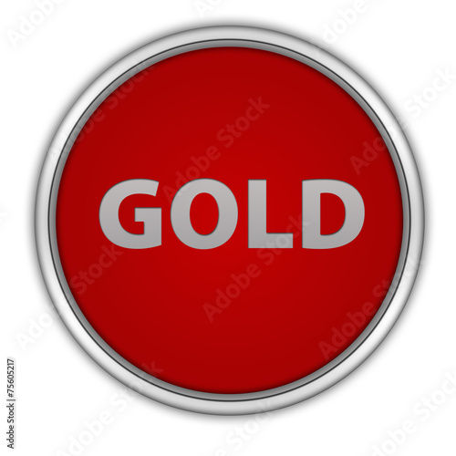 Gold circular icon on white background