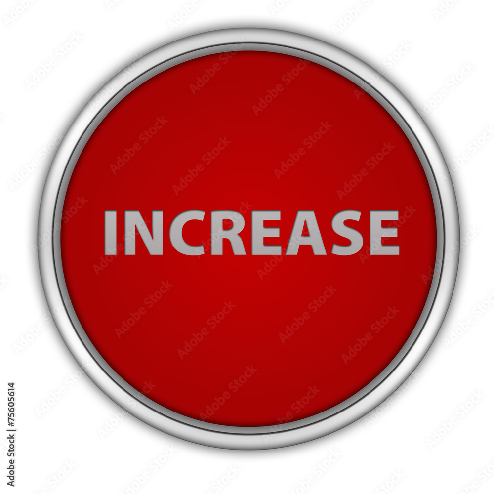 Increase circular icon on white background Increase circular icon on white background