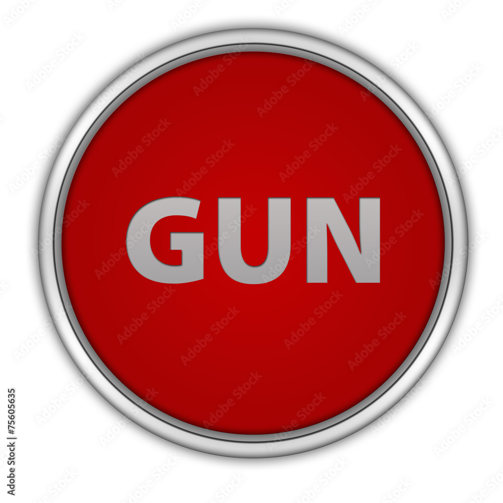 Gun circular icon on white background Gun circular icon on white background