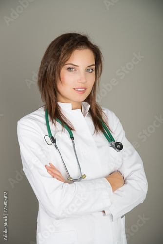 female doctor and stethoscope
