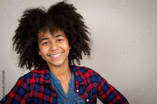Mixed Race Girl With Whacky Afro Hair