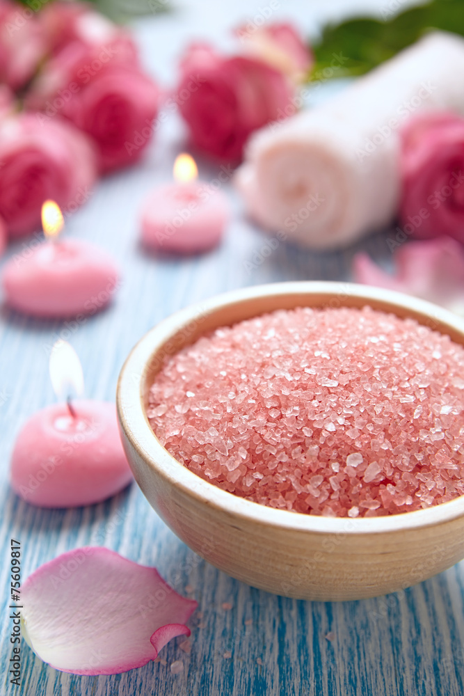 Close-up of candles and flowers