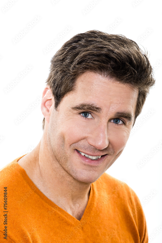 Obraz premium mature handsome man blue eyes smiling portrait