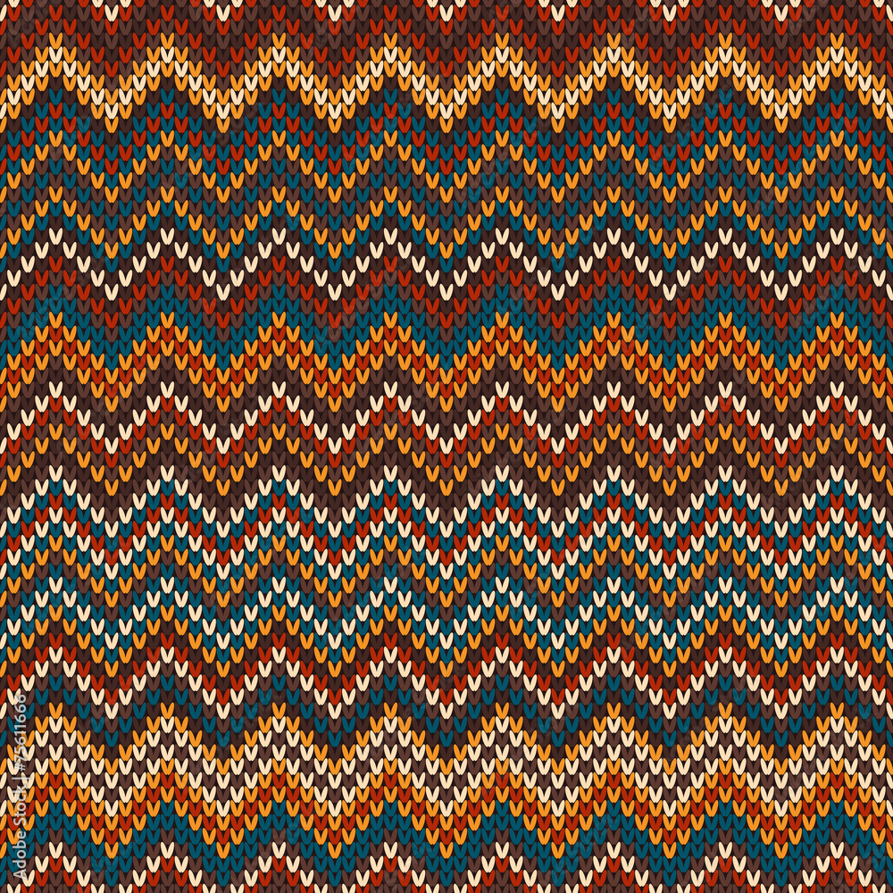 Seamless Multicolor Knitted Pattern. Geometric Zigzag background Seamless Multicolor Knitted Pattern. Geometric Zigzag background