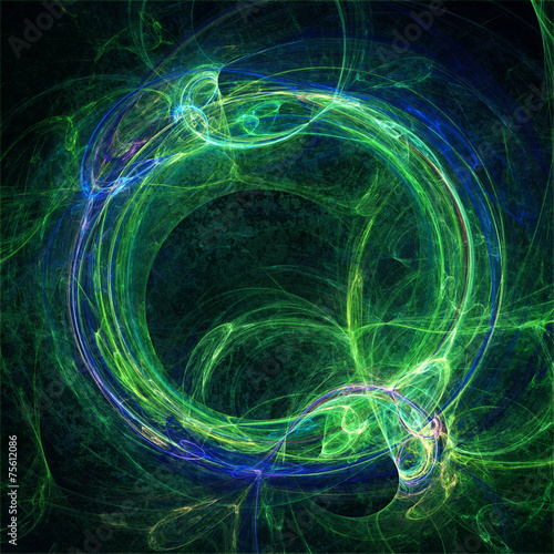 Blue and green fractal circle