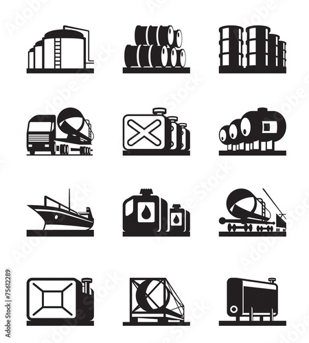 Oil tank terminals - vector illustration