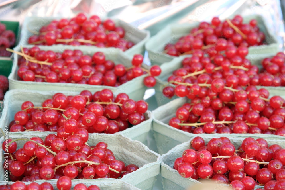 Red fruits boxes Provins market France Red fruits boxes Provins market France