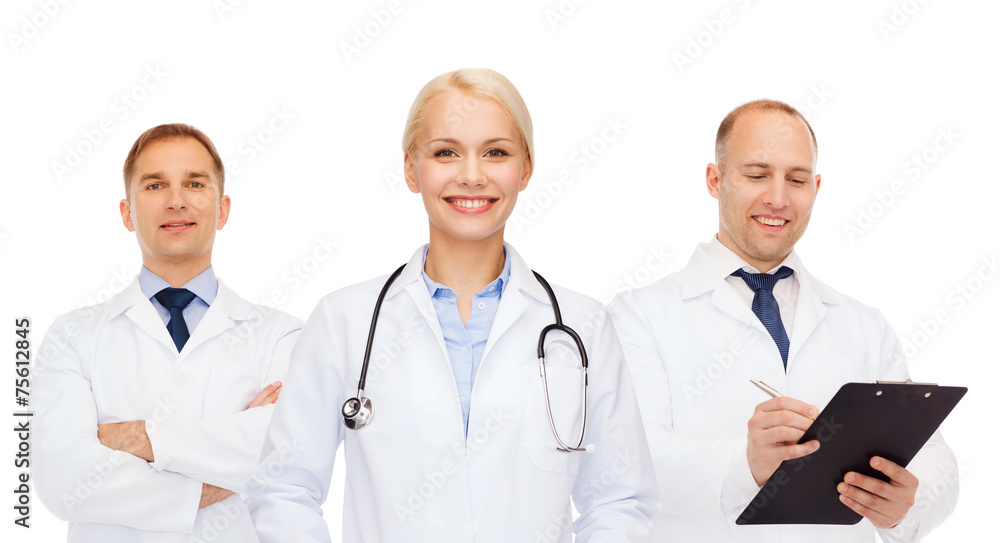 group of doctors with stethoscopes and clipboard group of doctors with stethoscopes and clipboard