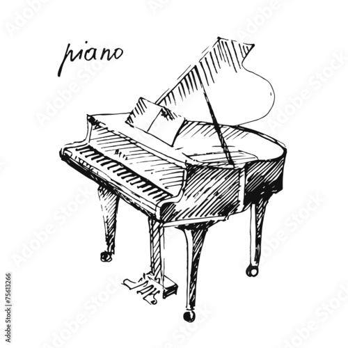 Vector illustration of a piano.