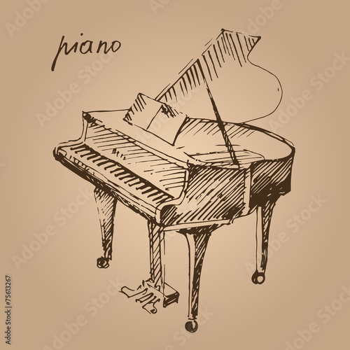 Vector illustration of a piano.