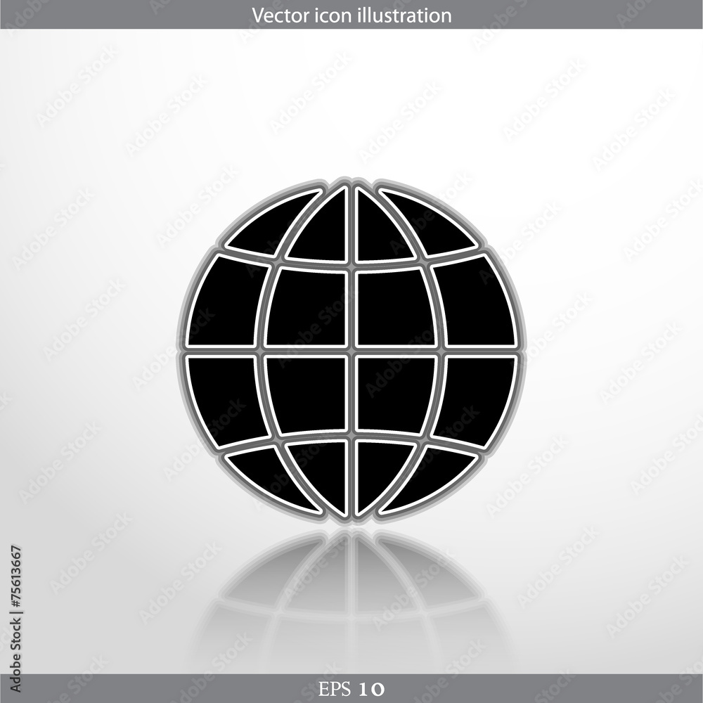 Vector globe web flat icon