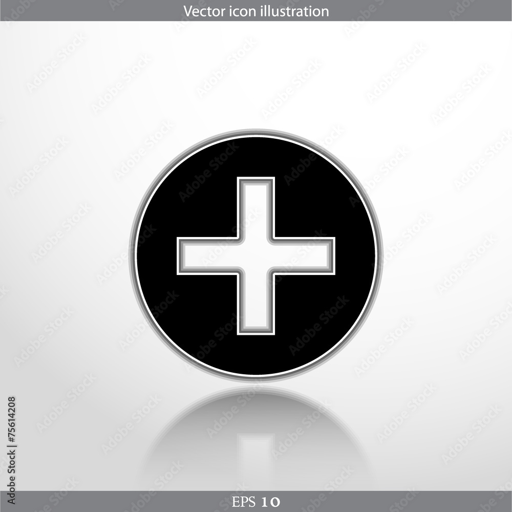 Obraz premium Vector plus web flat icon