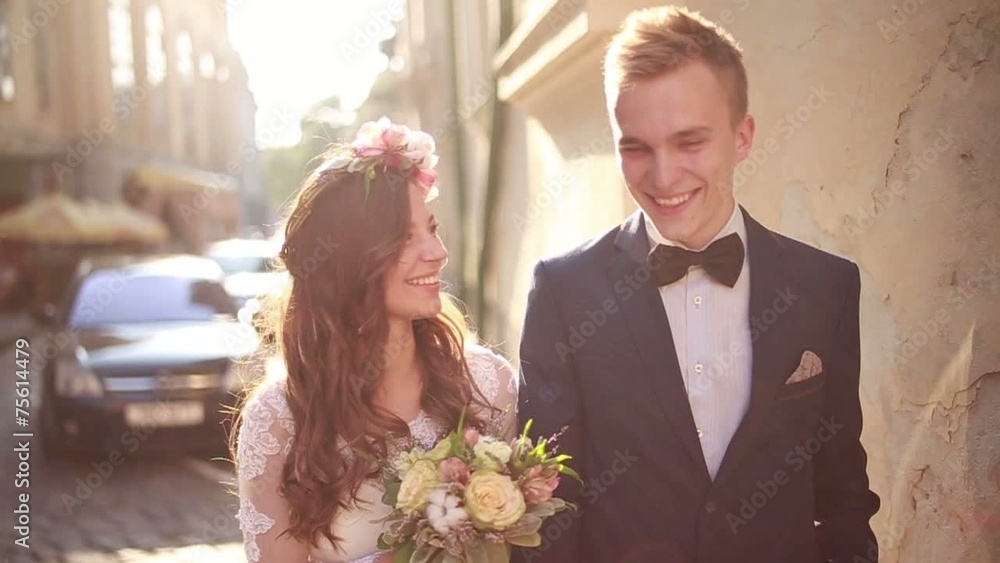 Romantic Wedding Concept Bride Holding Hand Walking Romantic Wedding Concept Bride Holding Hand Walking