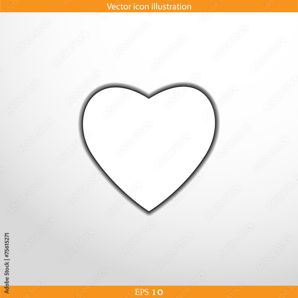 Vector heart web flat icon