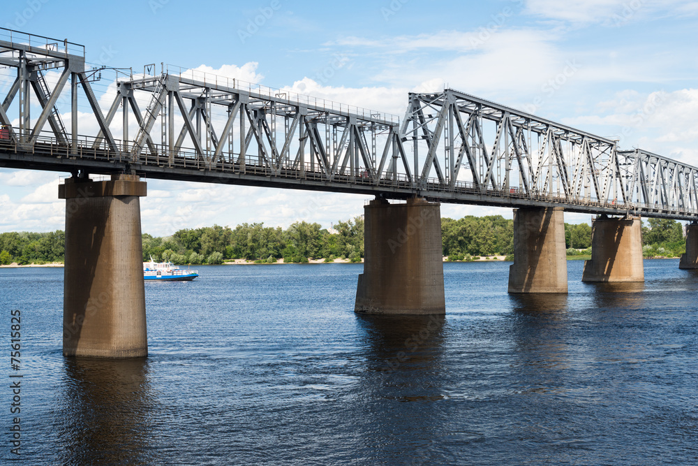 Petrivskiy railroad bridge in Kyiv (Ukraine) across the Dnieper Petrivskiy railroad bridge in Kyiv (Ukraine) across the Dnieper