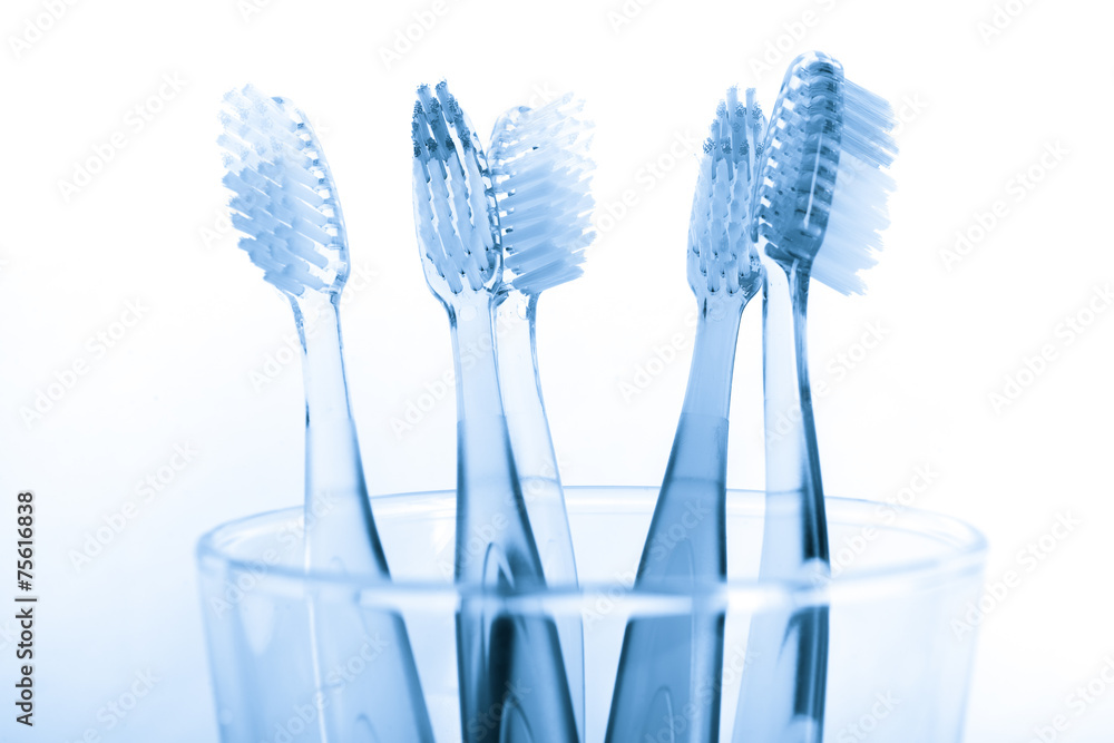 tooth brush in glass Isolated on white background tooth brush in glass Isolated on white background