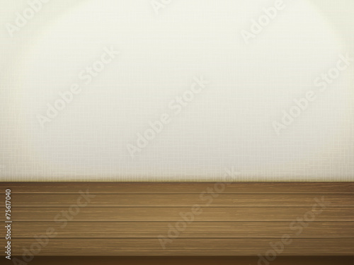 Wallpaper Mural empty interior wall with wooden table Torontodigital.ca