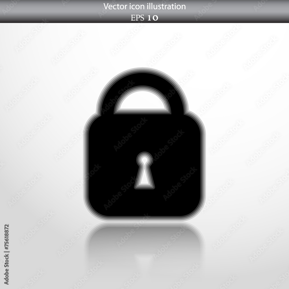 Vector padlock web flat icon Vector padlock web flat icon