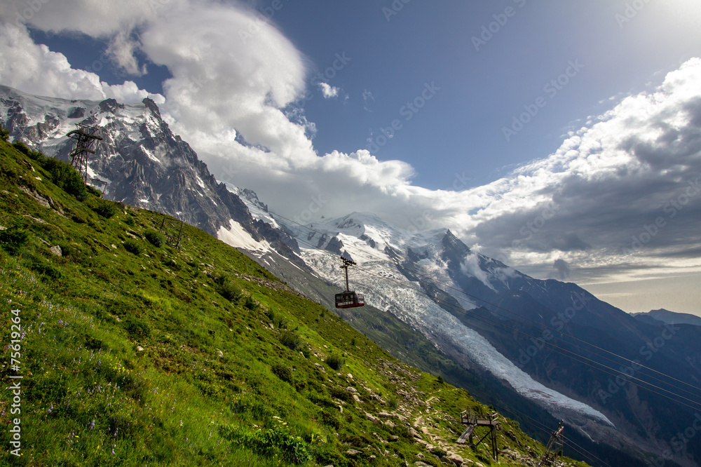 View to Glacier and Mont Blanc, France