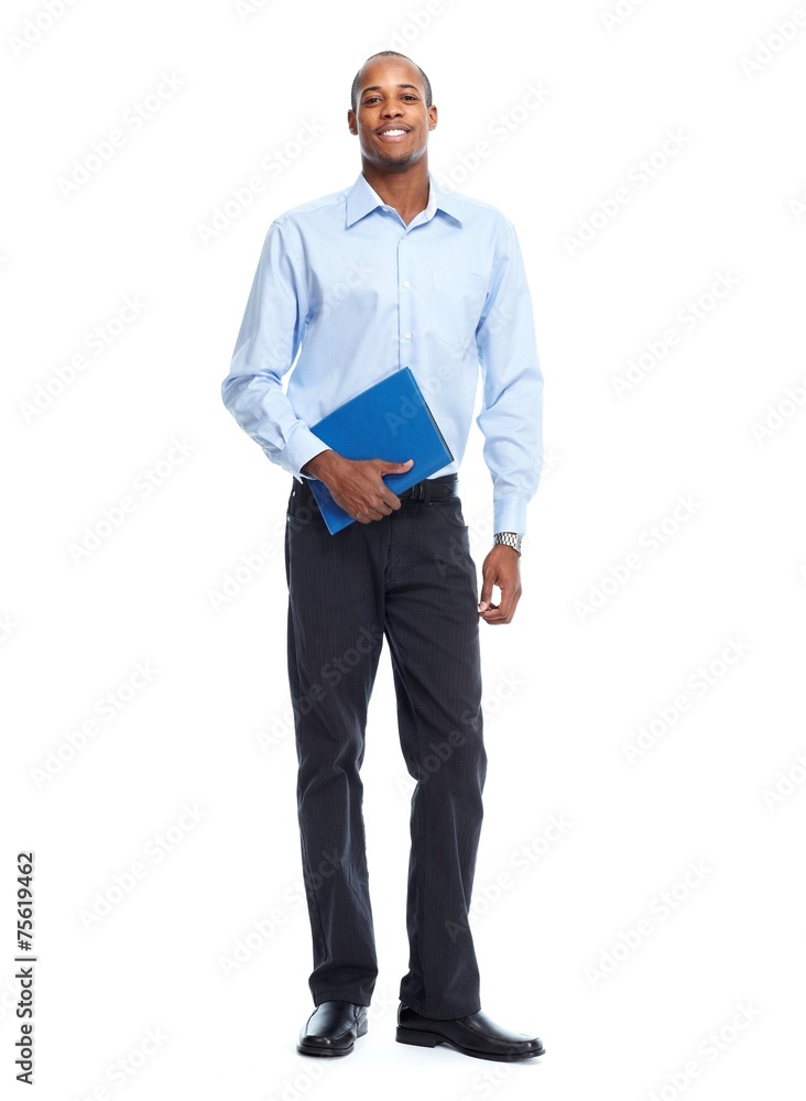 Obraz premium African American businessman with folder.