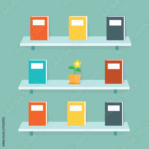 bookshelf on the wall