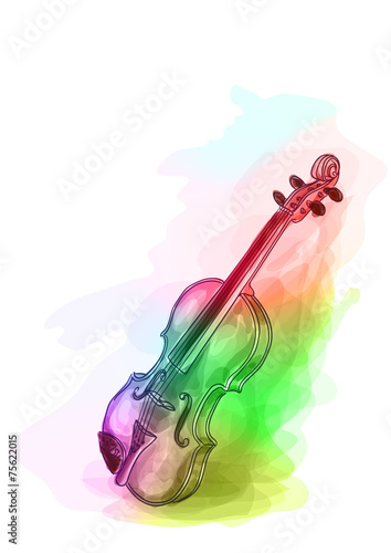Violin in iridescen colours.