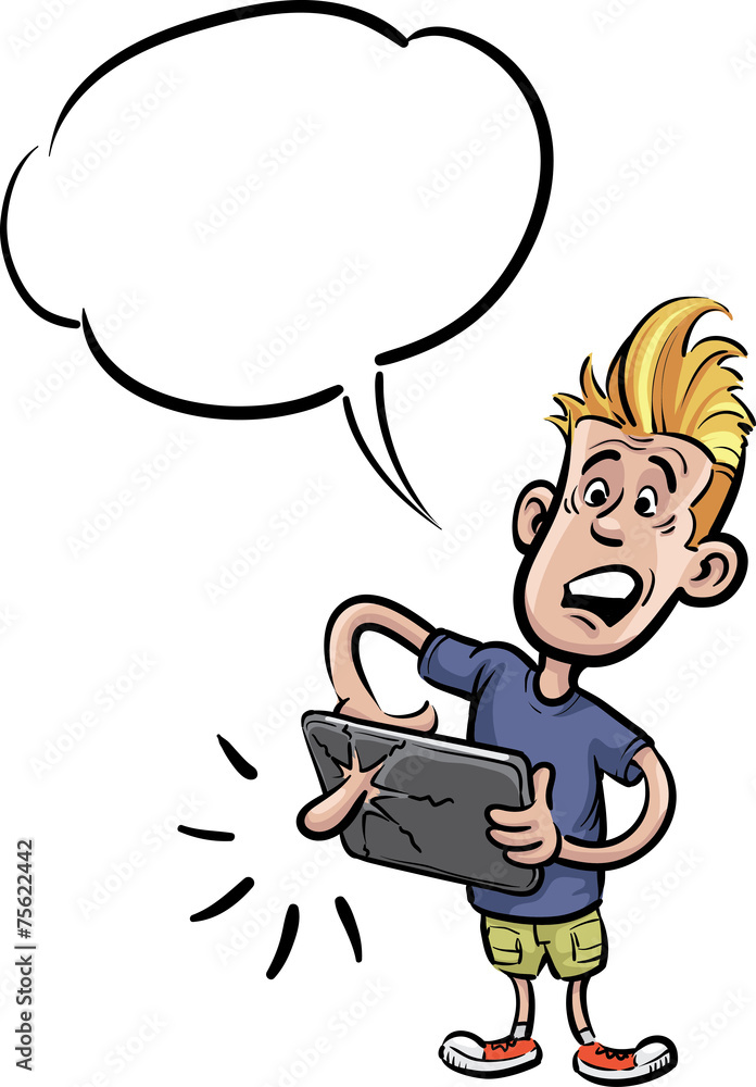 Fototapeta premium user using tablet computer touchscreen