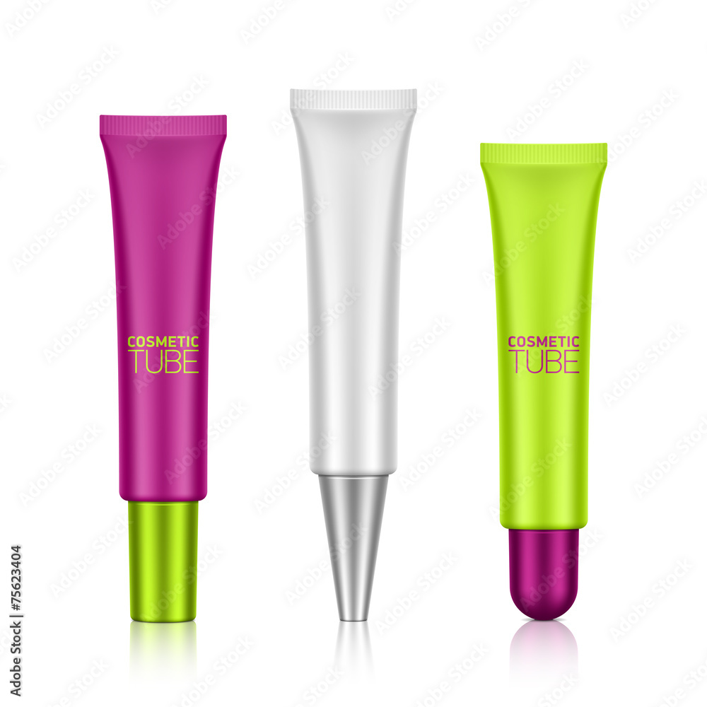 Cosmetic tube with screw caps template Cosmetic tube with screw caps template