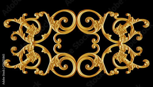 Ornament elements, vintage gold floral designs