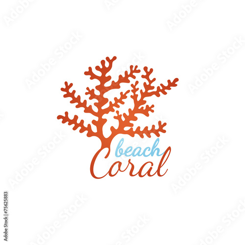 Coral beach logo template