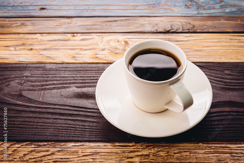 Black coffee in white cup Black coffee in white cup