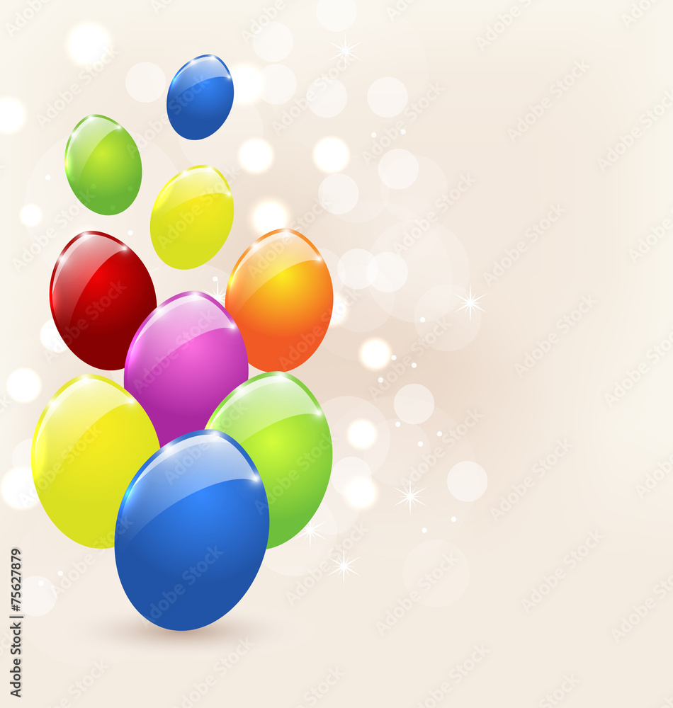 Easter set colorful eggs, holiday background Easter set colorful eggs, holiday background