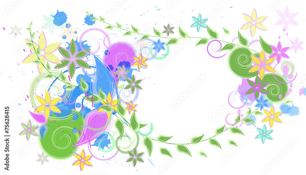abstract colored background with  flowers