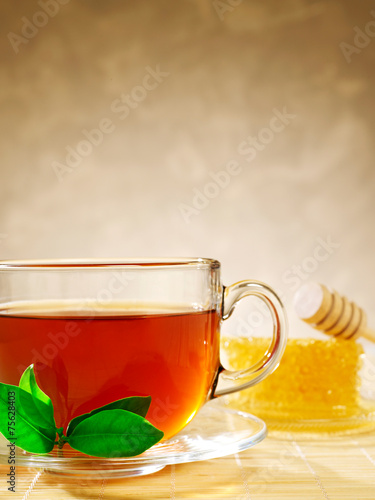 Cup of tea with honey