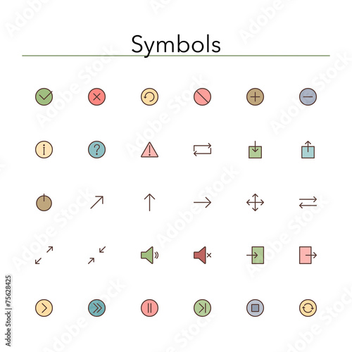 Symbols Colored Line Icons