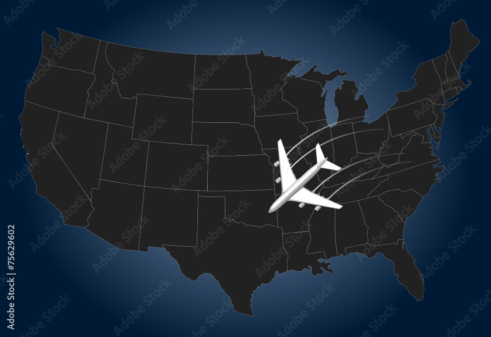 USA Airline, map