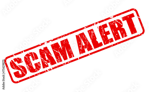 SCAM alert red stamp text