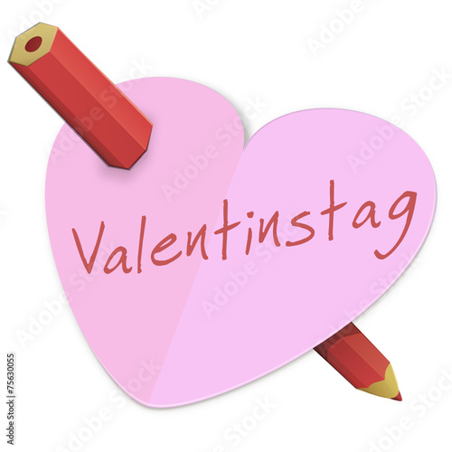 Heart of Valentinstag durchbohrt mit einem Bleistift